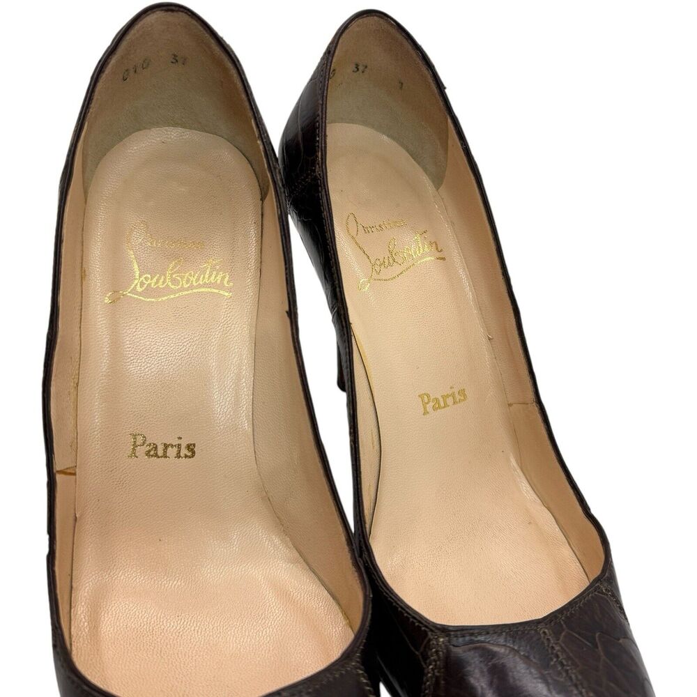 Christian Louboutin Simple Pump Ostrich Leg Leather Size 37 - Picture 4 of 15